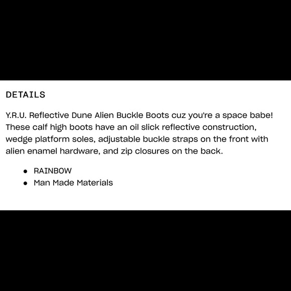 👽🆕Dolls Kill / YRU Reflective Alien Platform Boots! BNIB! Size 8!👽SOLD OUT! - Picture 10 of 16